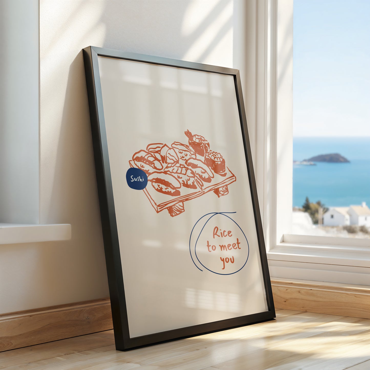 "Rice to Meet You" - Playful Sushi Art Print
