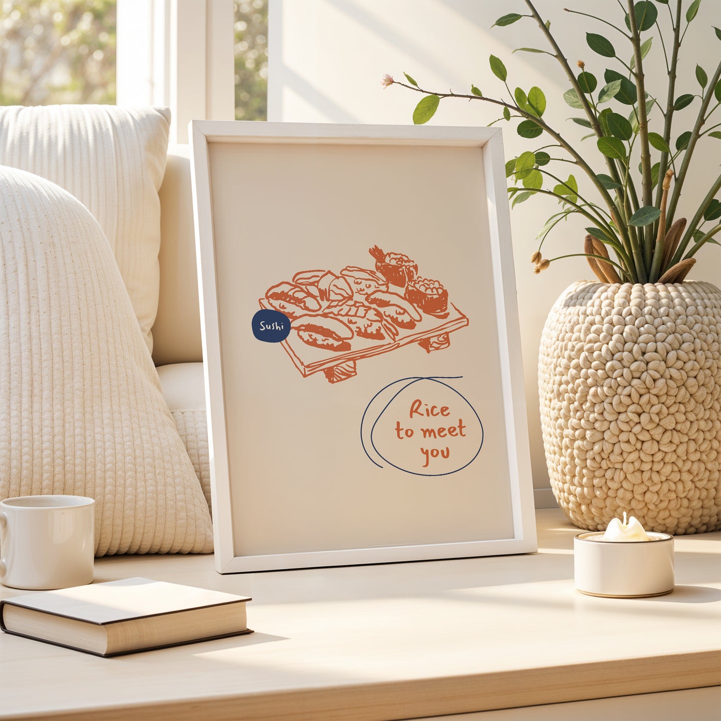 "Rice to Meet You" - Playful Sushi Art Print