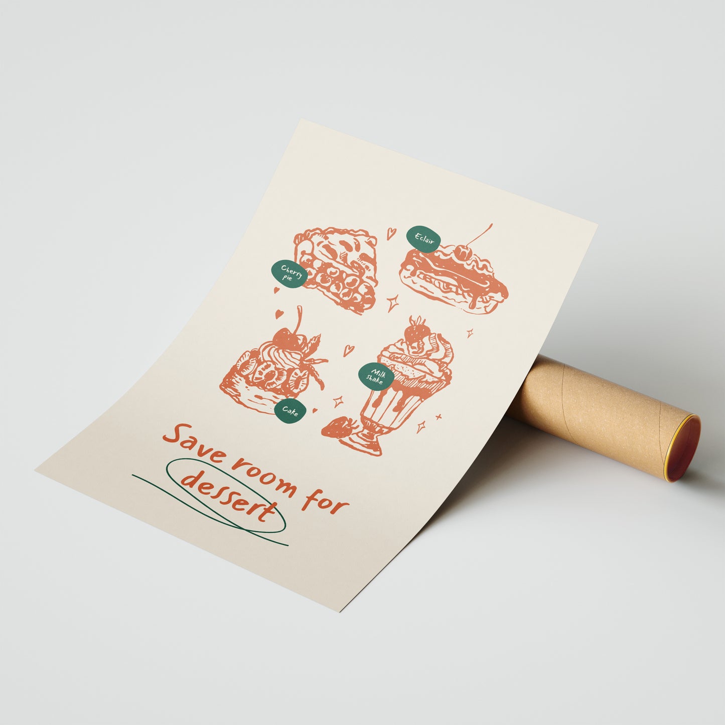 Save Room for Dessert – Sweet Treats Art Poster