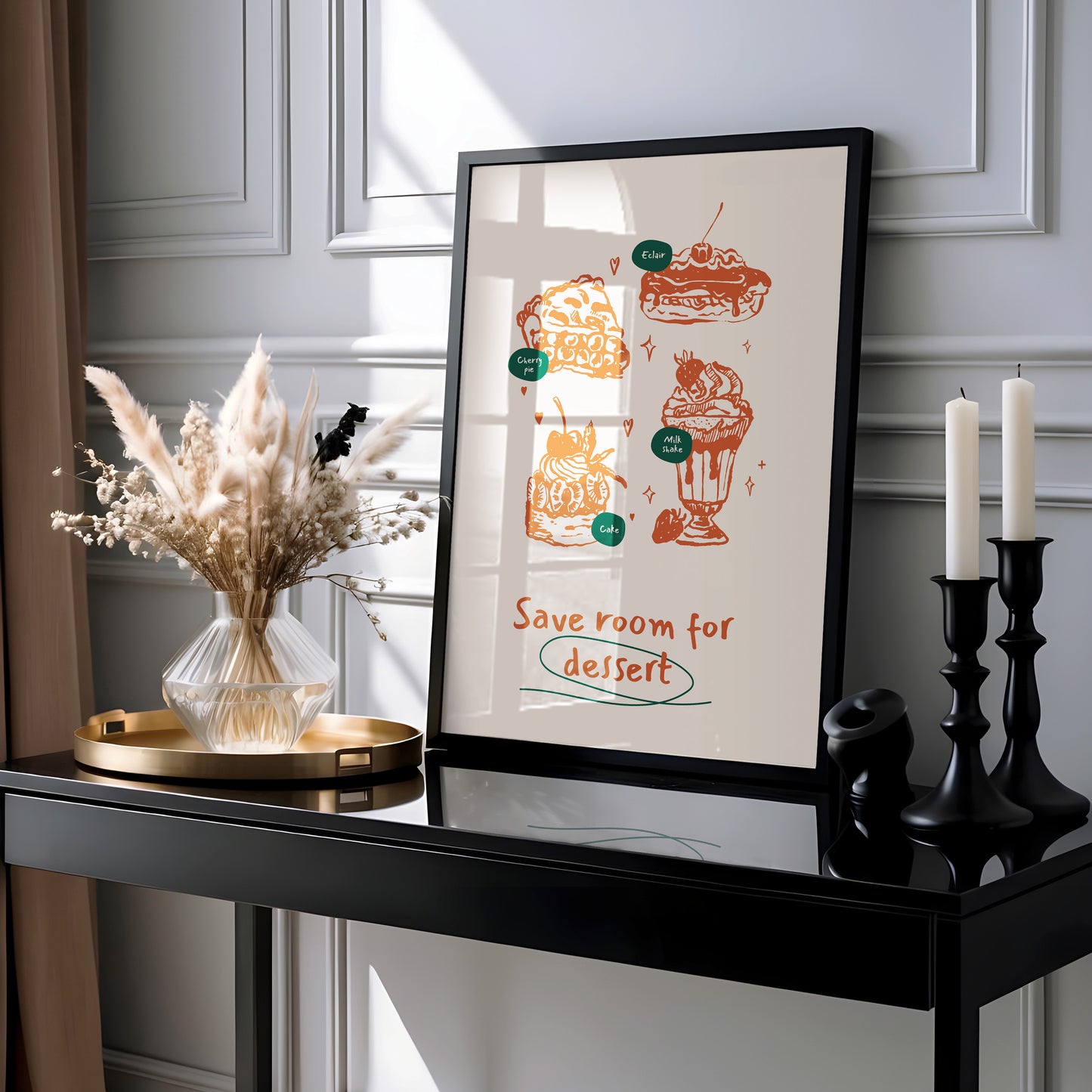 Save Room for Dessert – Sweet Treats Art Poster