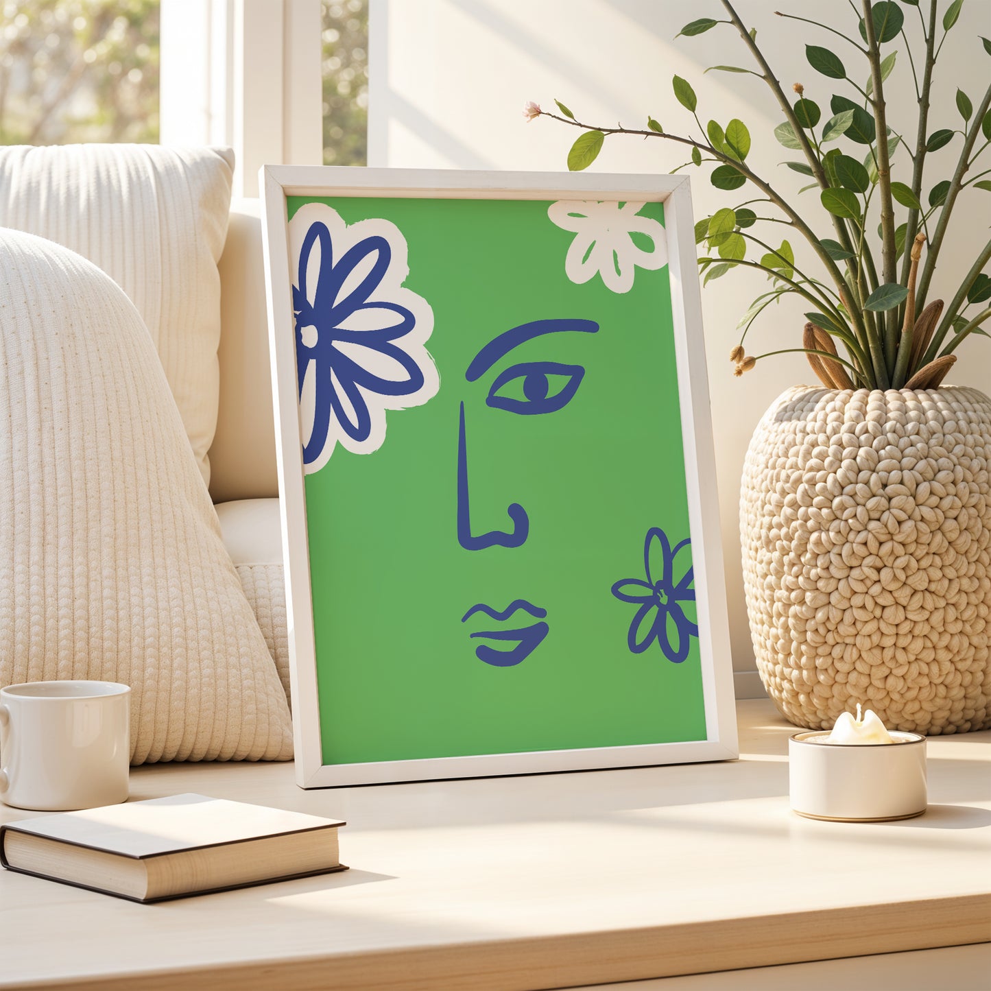 Floral Muse – Minimalist Line Art Face Poster