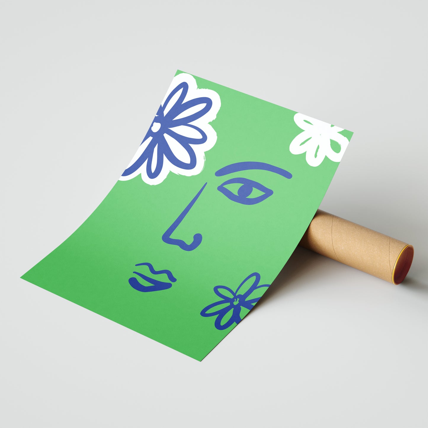 Floral Muse – Minimalist Line Art Face Poster