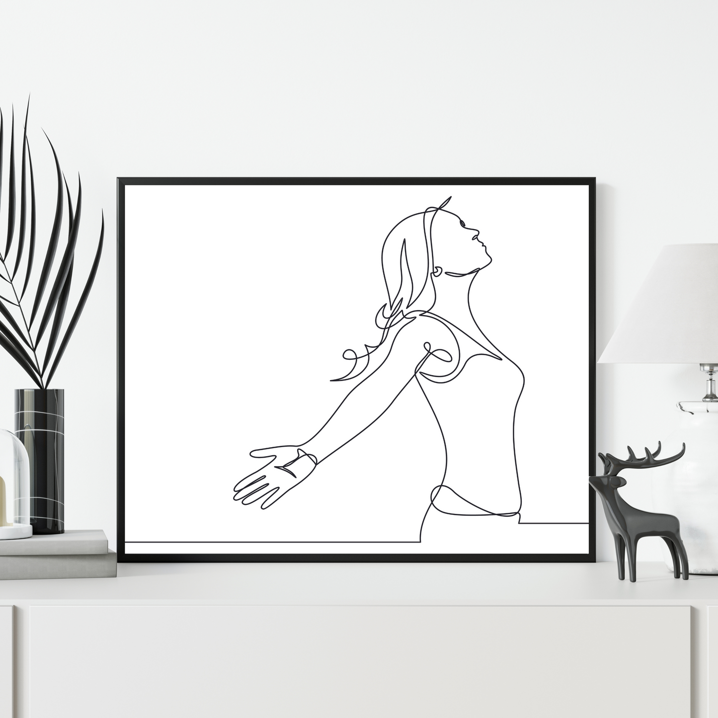 Woman stretching arms
