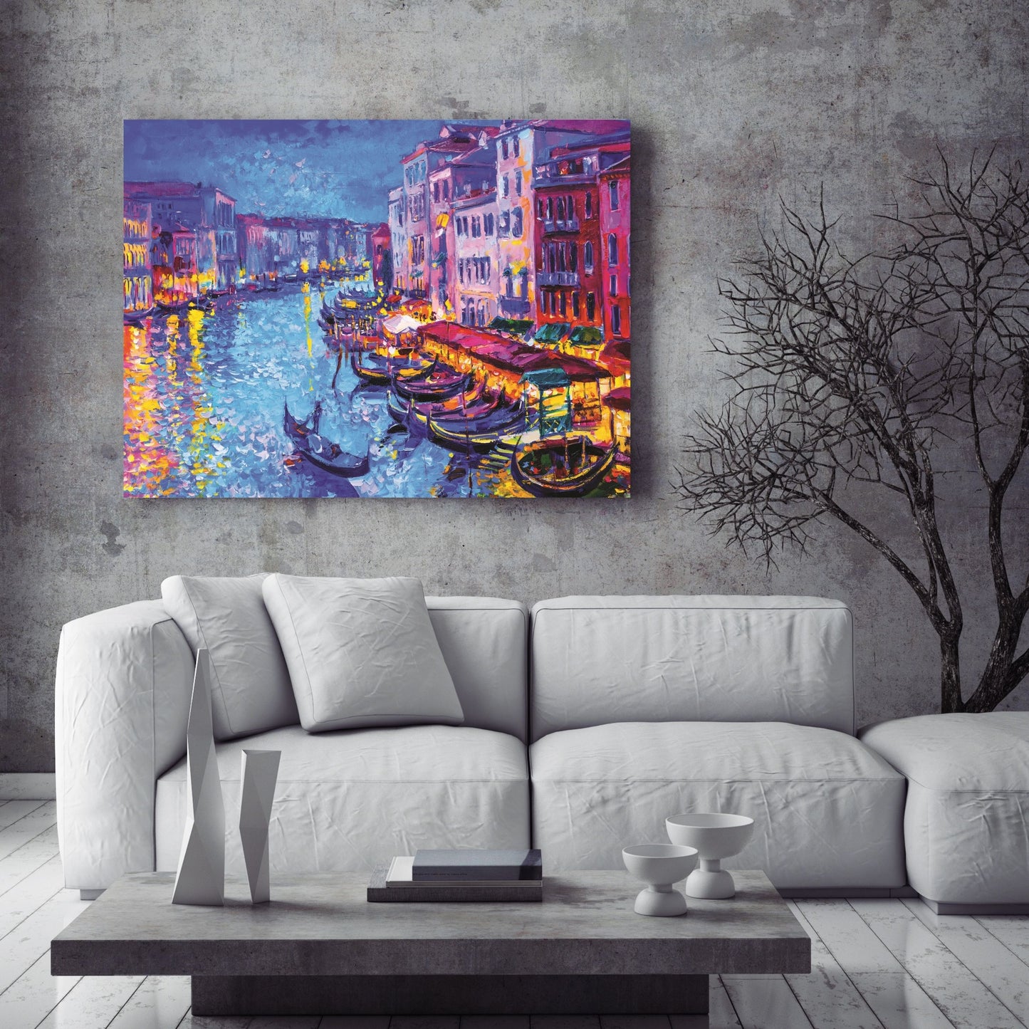 Gondola boat and Venice - Modern Impressionism