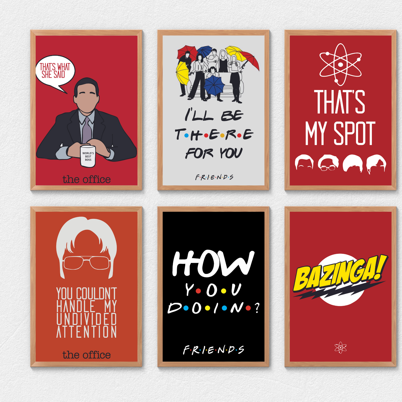 Favorite Sit-com Shows ! (Set of 6 Prints) – FEMTOARTS