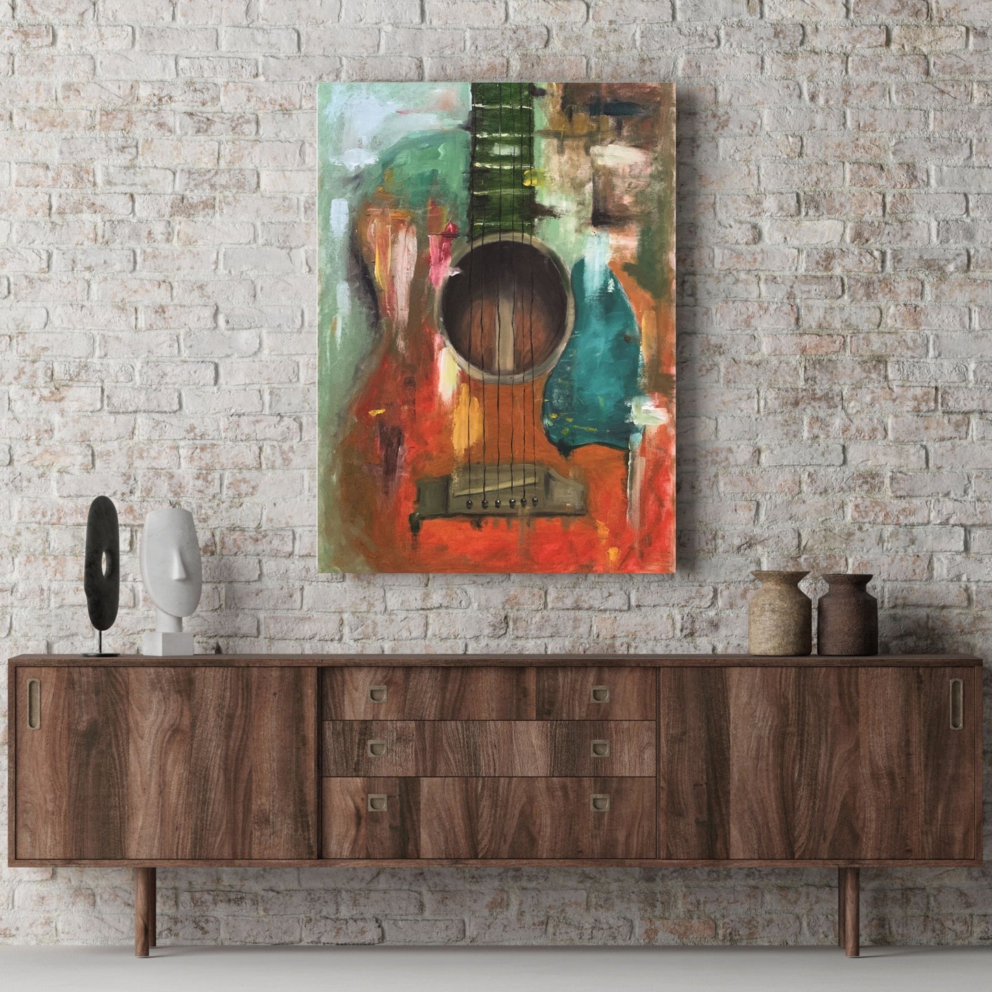 Guitar Hand Painted Oil Painting
