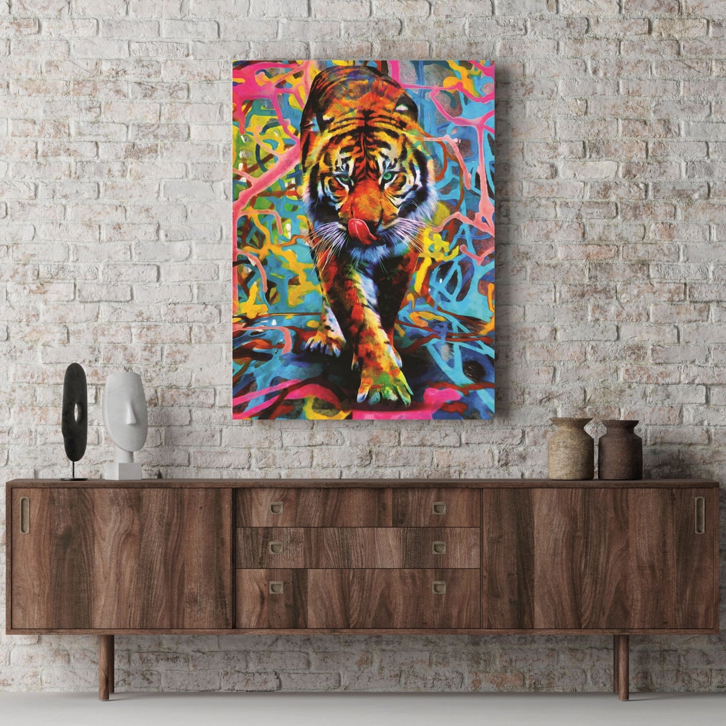 Modern oil painting of a tiger