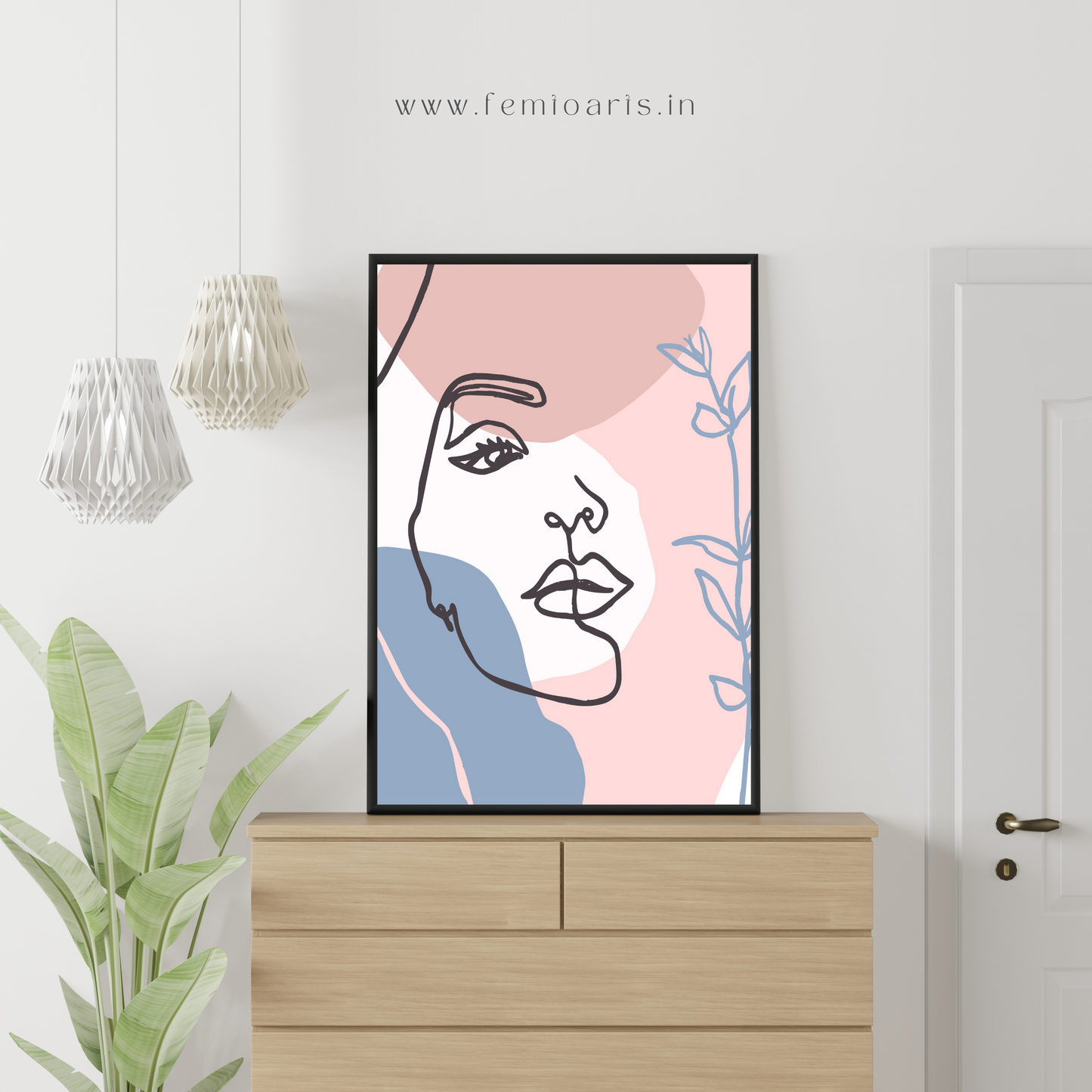 Woman's Face continuous Line art