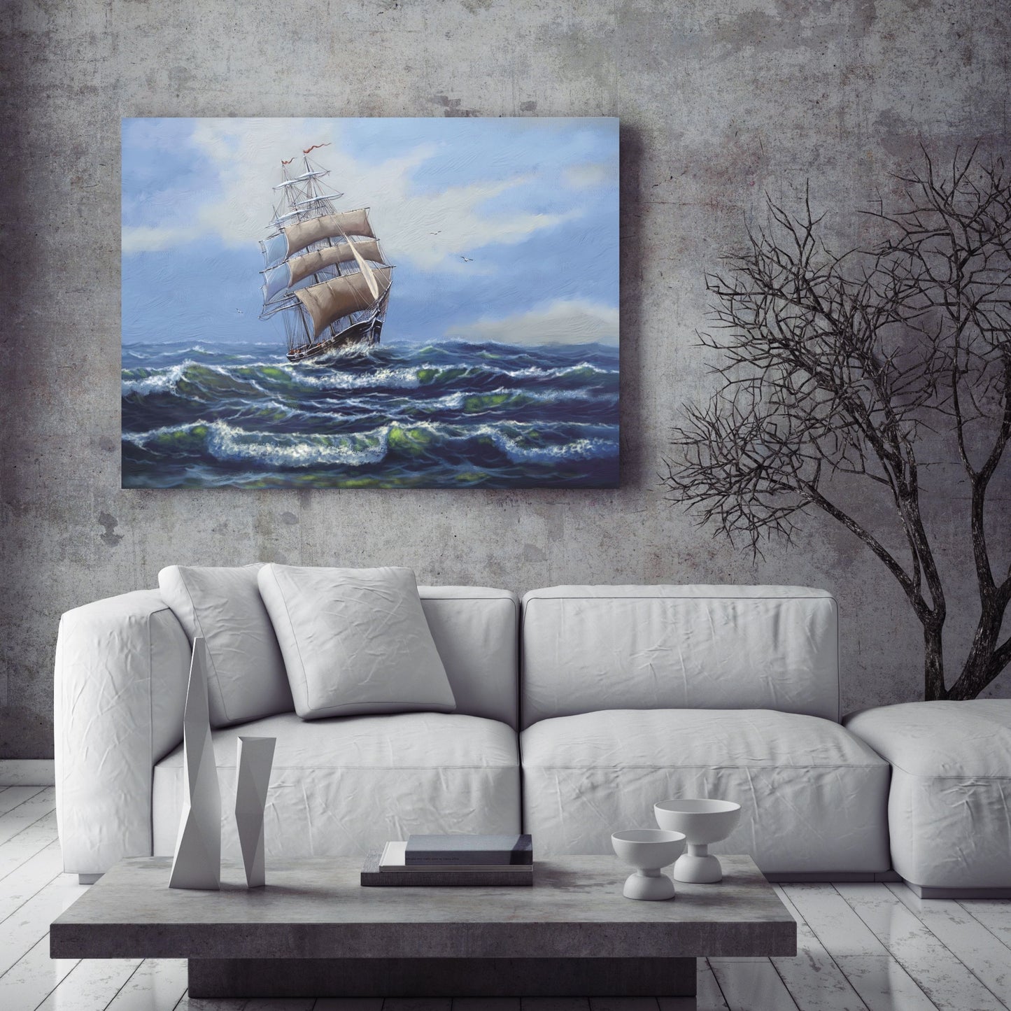 Ship in a Choppy Sea