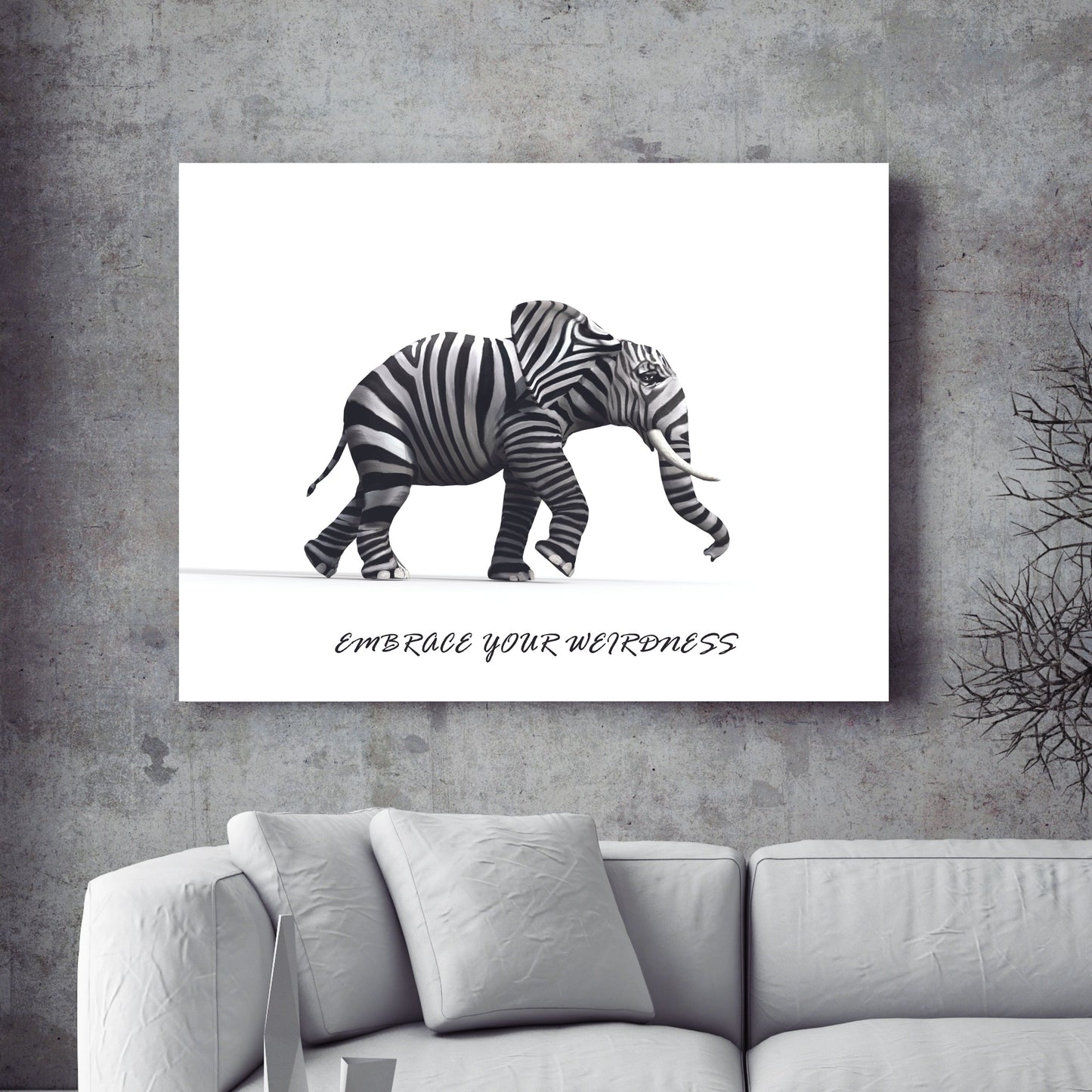 Embrace Your Weirdness – Zebra-Elephant Art Print