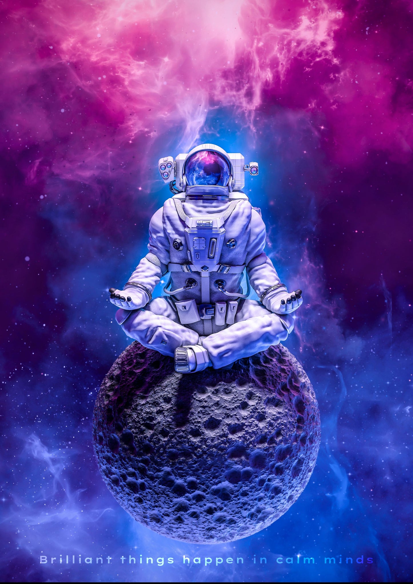 Astronaut Meditating on the Moon