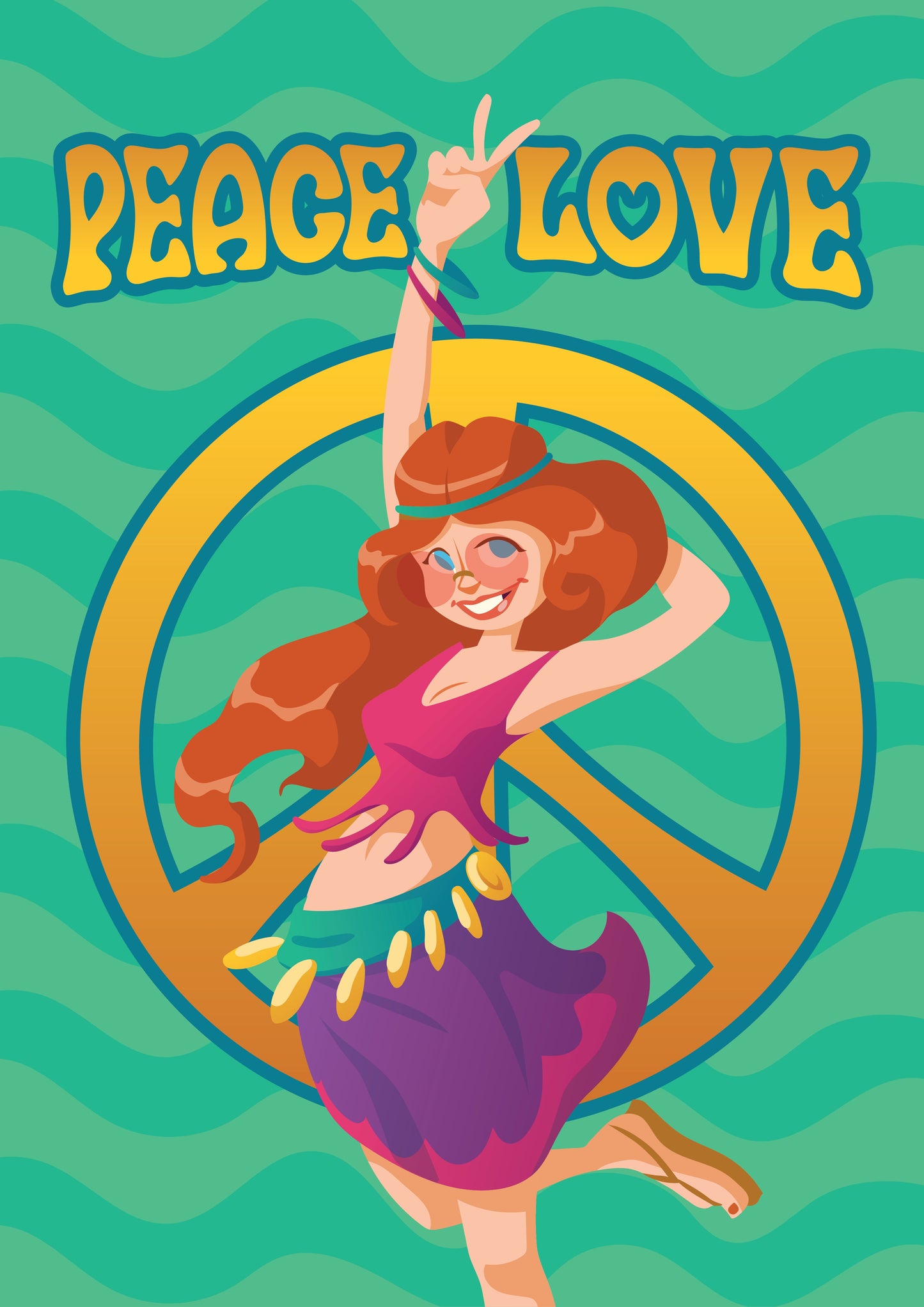 Psychedelic Art - Peace Love