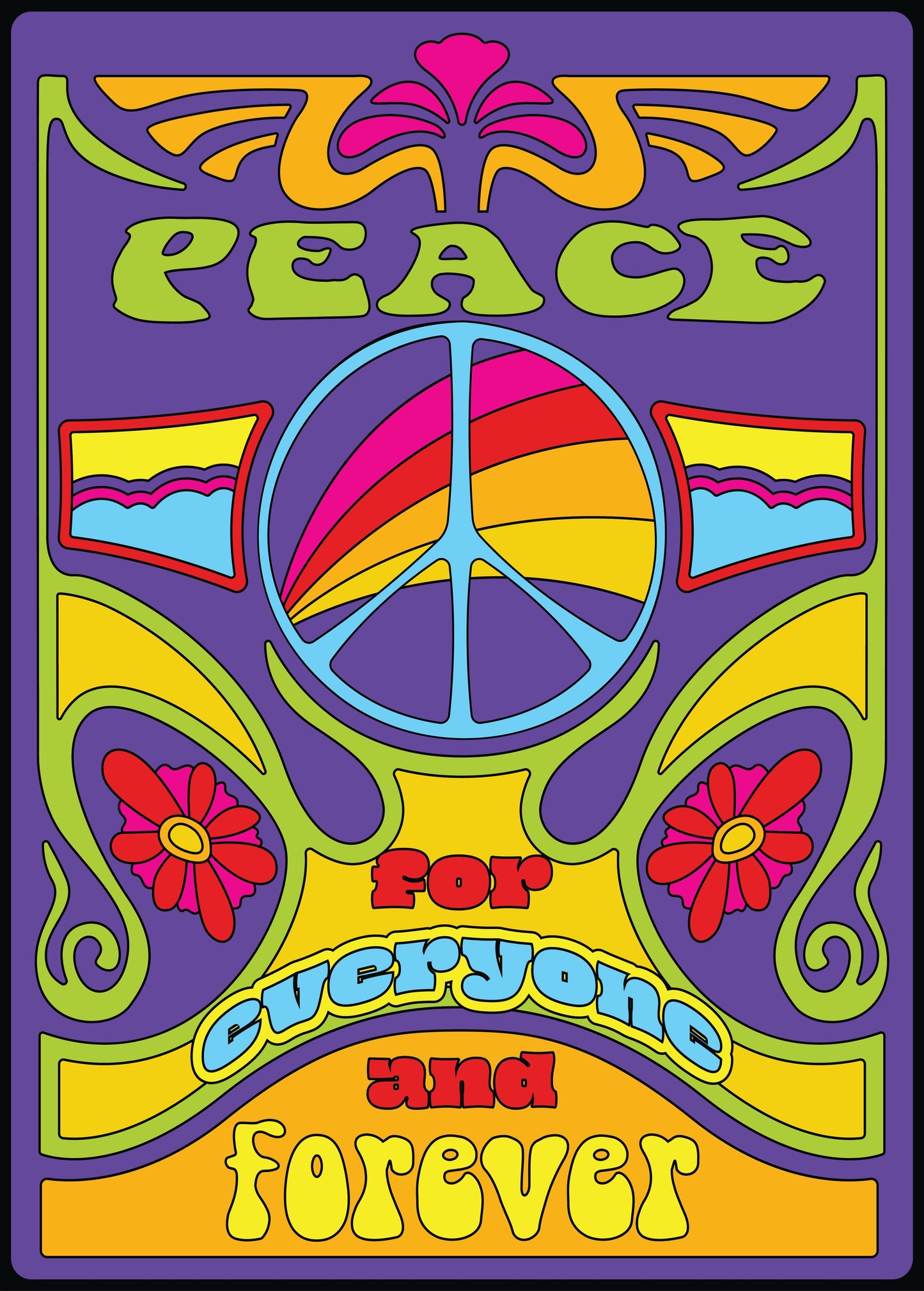 Psychedelic Art - Peace for everyone and forever