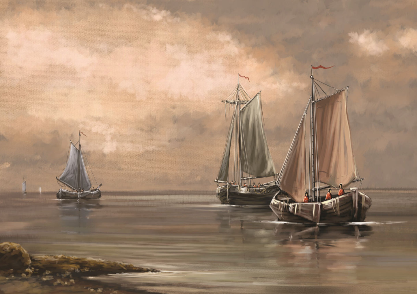Sea landscape with Boats