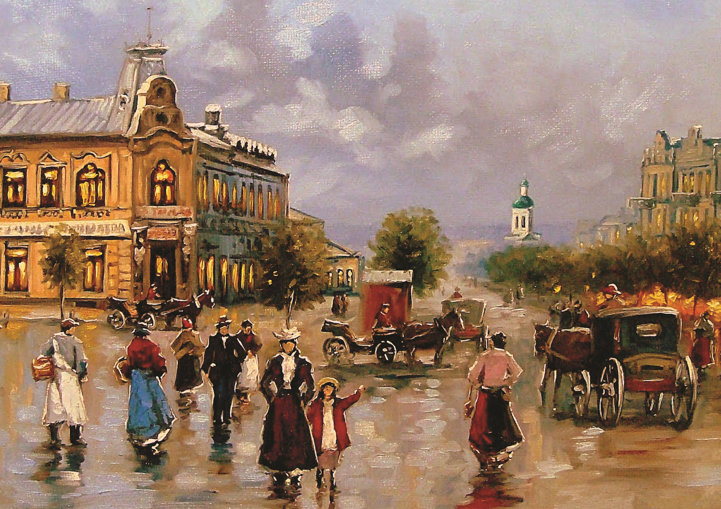 Oil Painting of an Old City