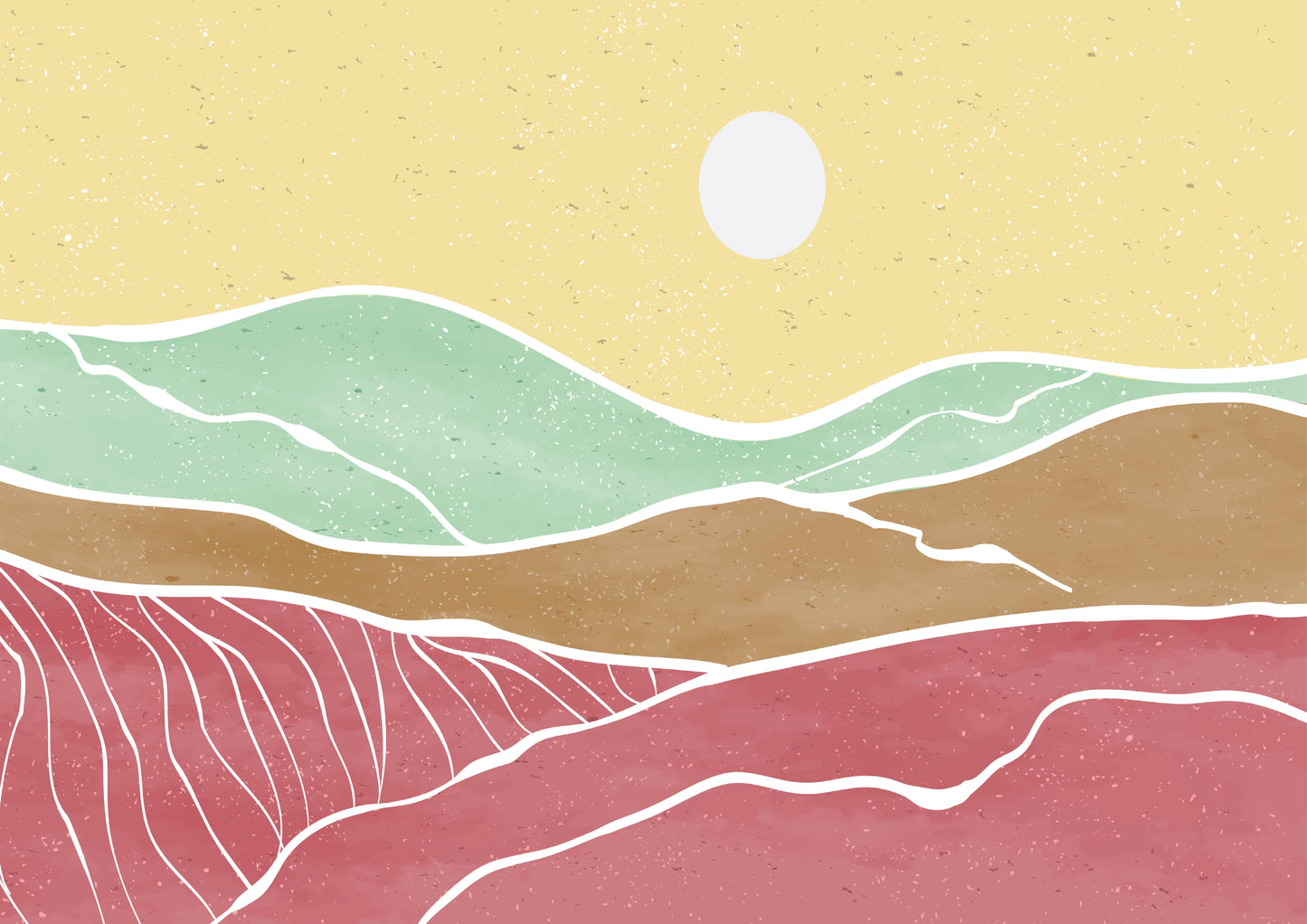 Minimalist modern line art - Abstract Mountains