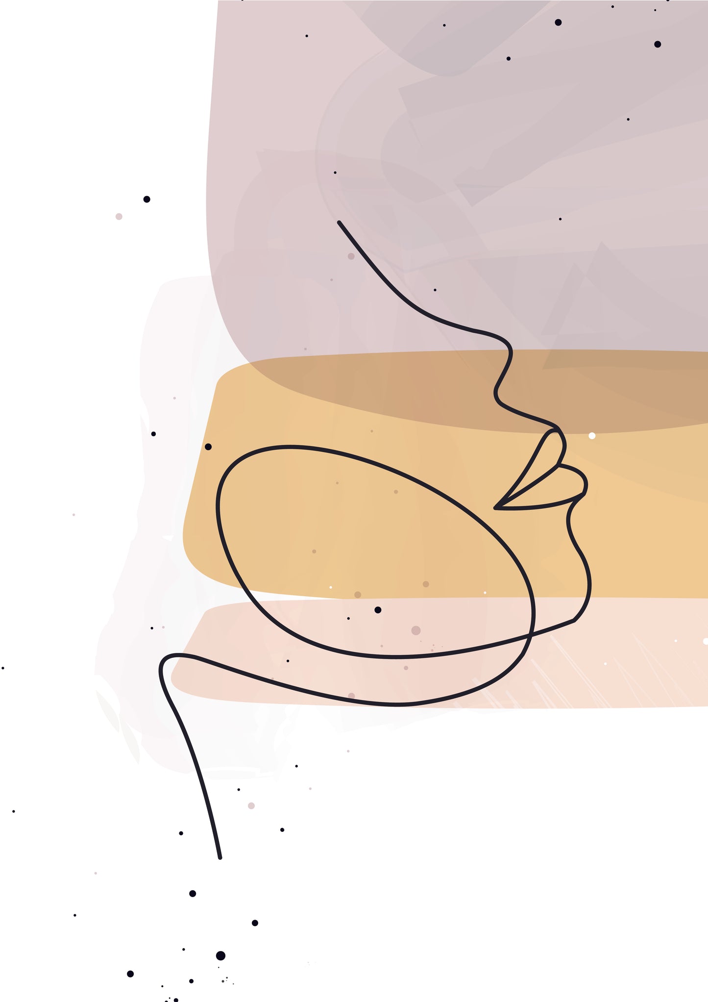 Modern abstract minimalistic women face line art
