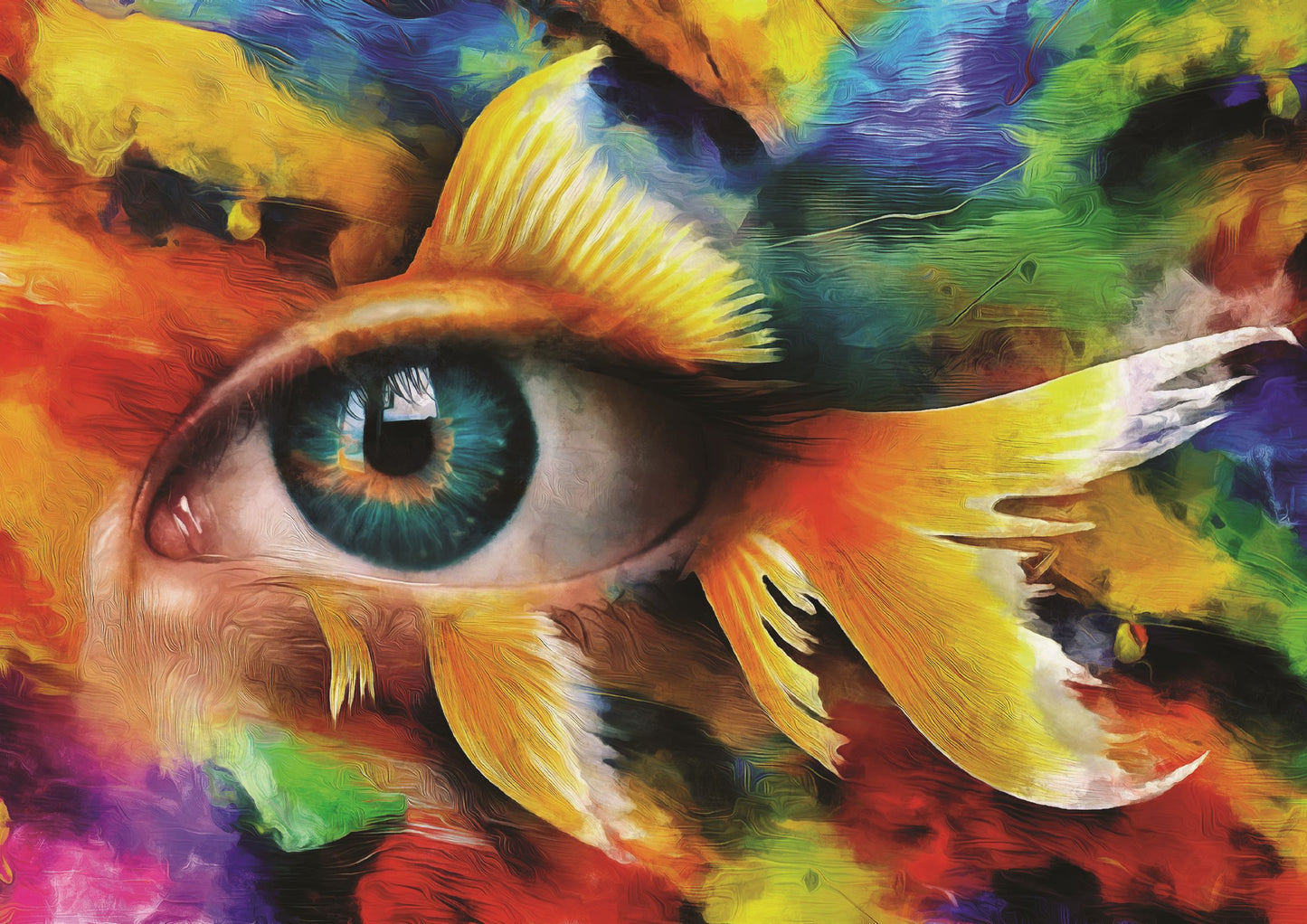 “Fluorite” - Conceptual abstract picture of the eye and gold fish
