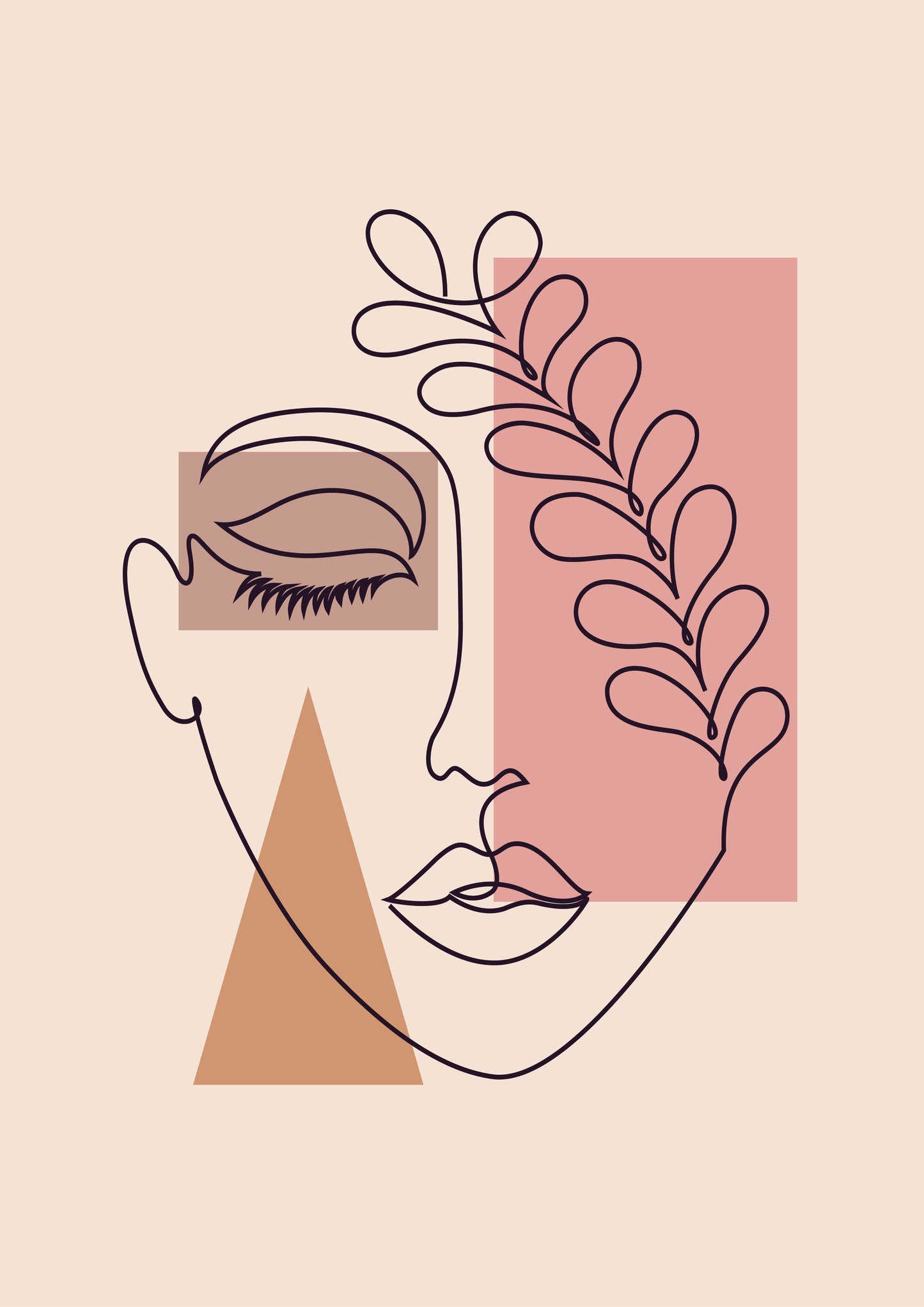 Beautiful women portrait with Abstract Shapes in the background
