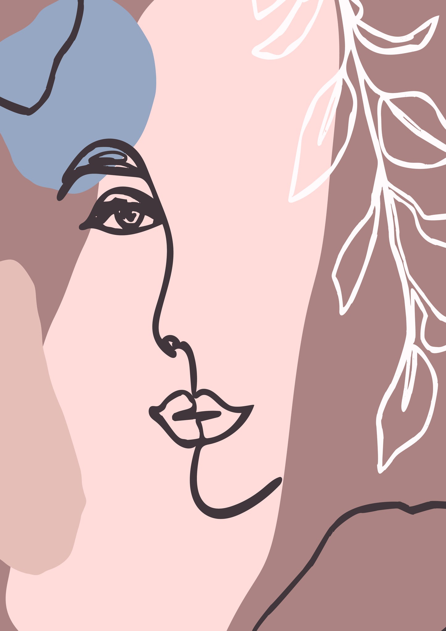 Woman's Face continuous Line art