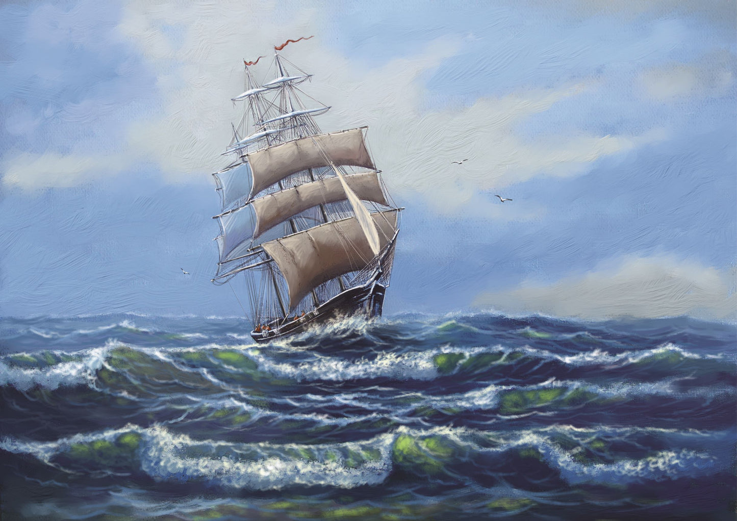 Ship in a Choppy Sea