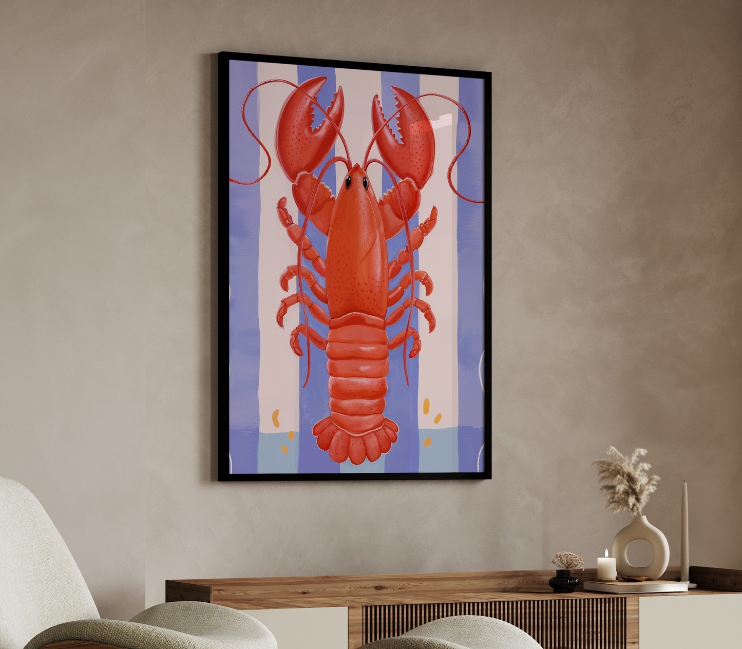 Red Lobster – Playful Coastal Pop Art