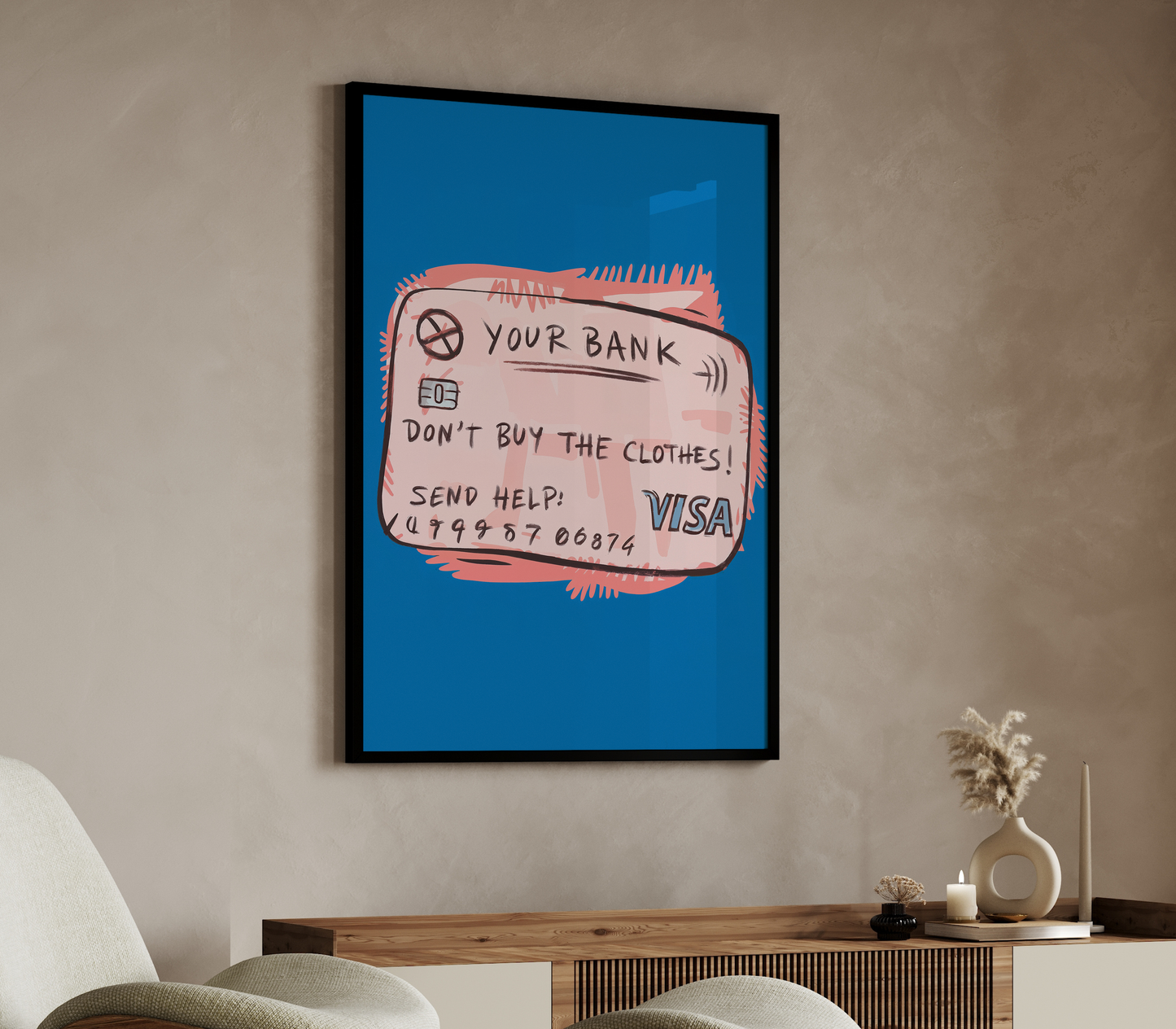 Don’t Buy the Clothes! – Quirky Financial Wisdom Pop Art