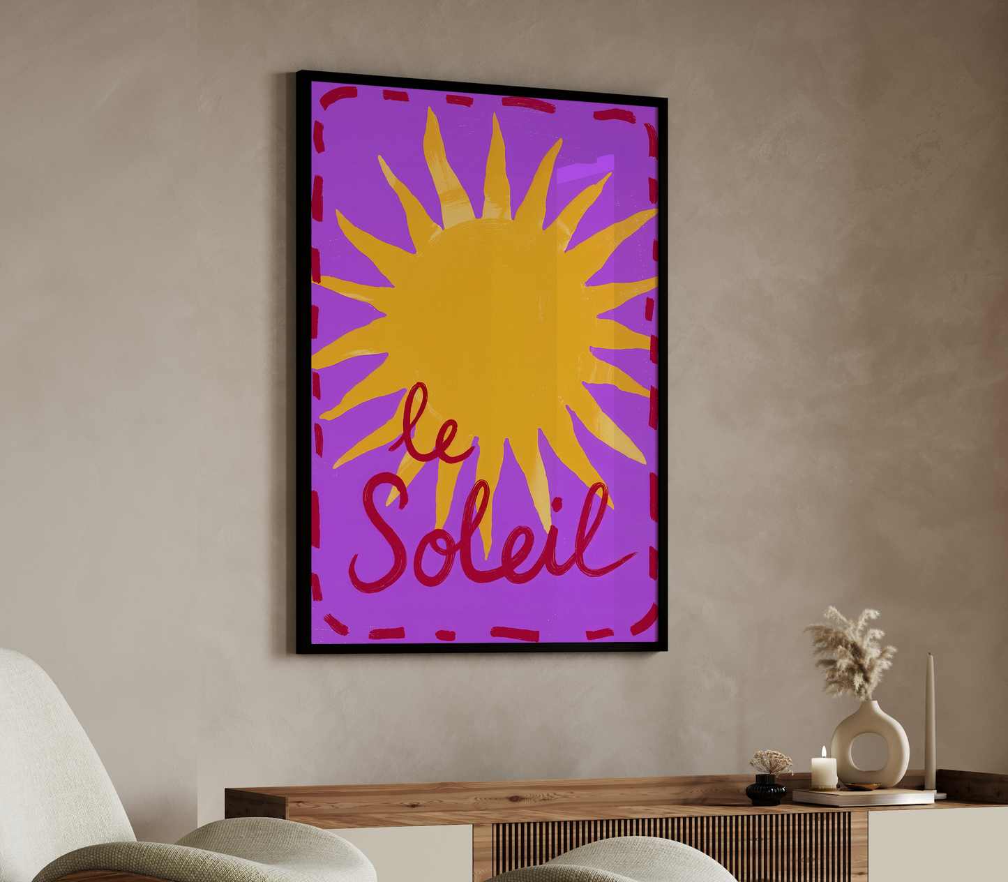 Le Soleil – Joyful French Sun Art Poster