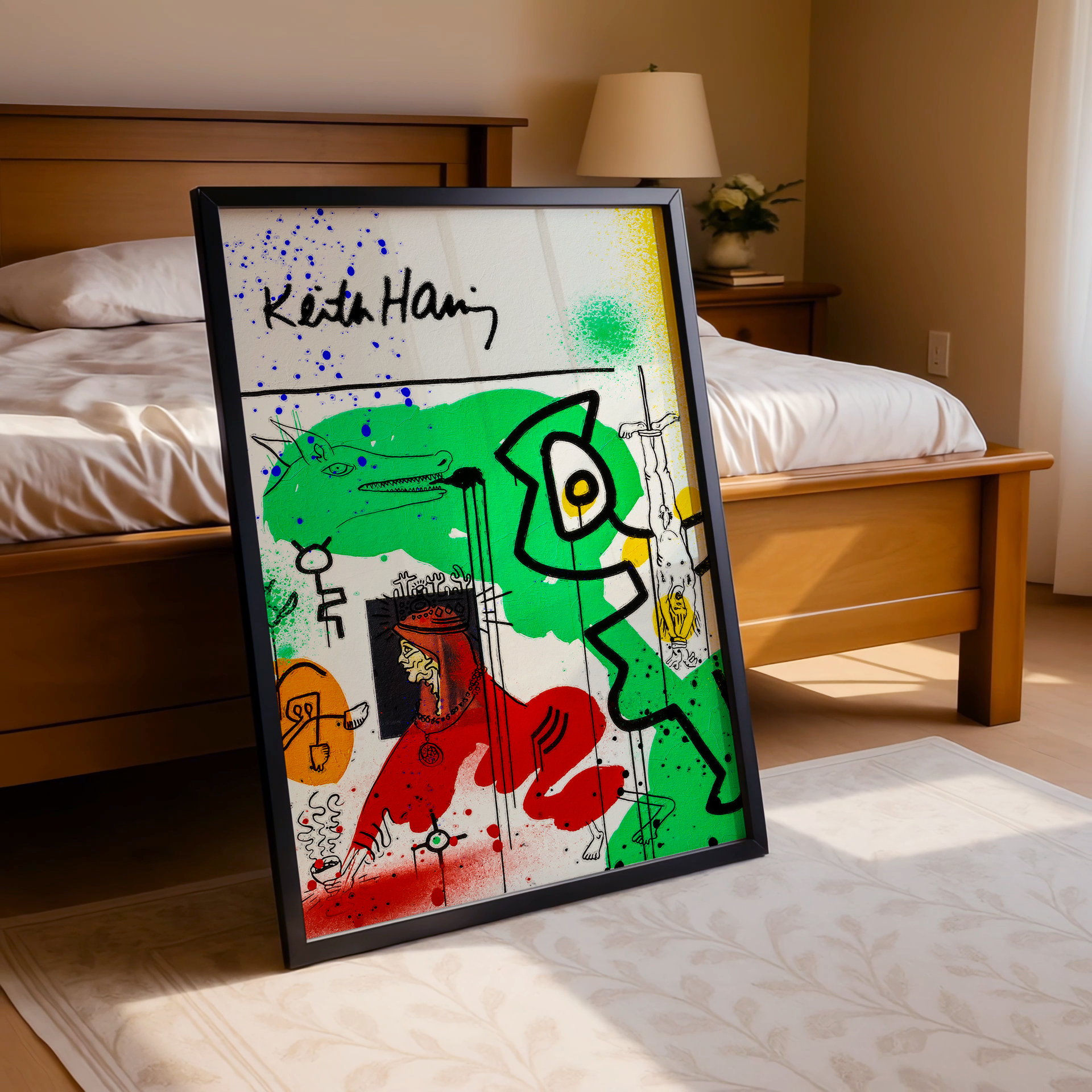 Keith Haring Green Creatures – Colorful Abstract Street Art Wall Poste ...