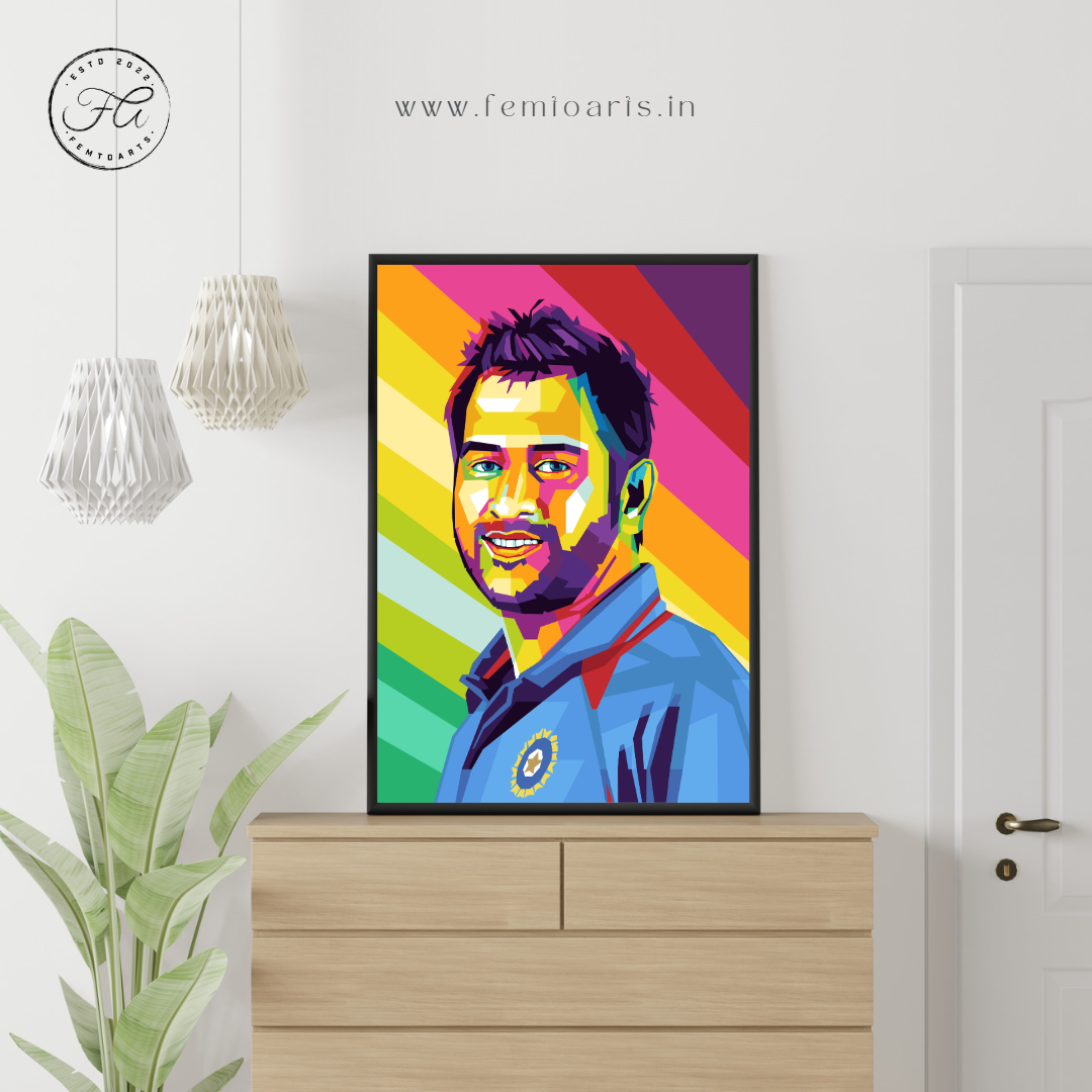 M S Dhoni Pop Art