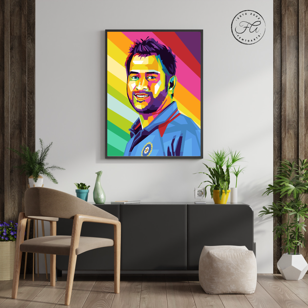 M S Dhoni Pop Art