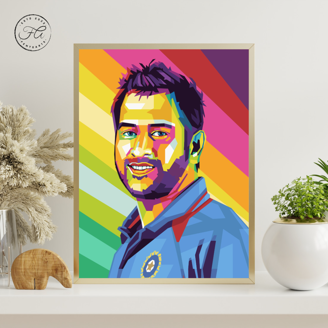 M S Dhoni Pop Art