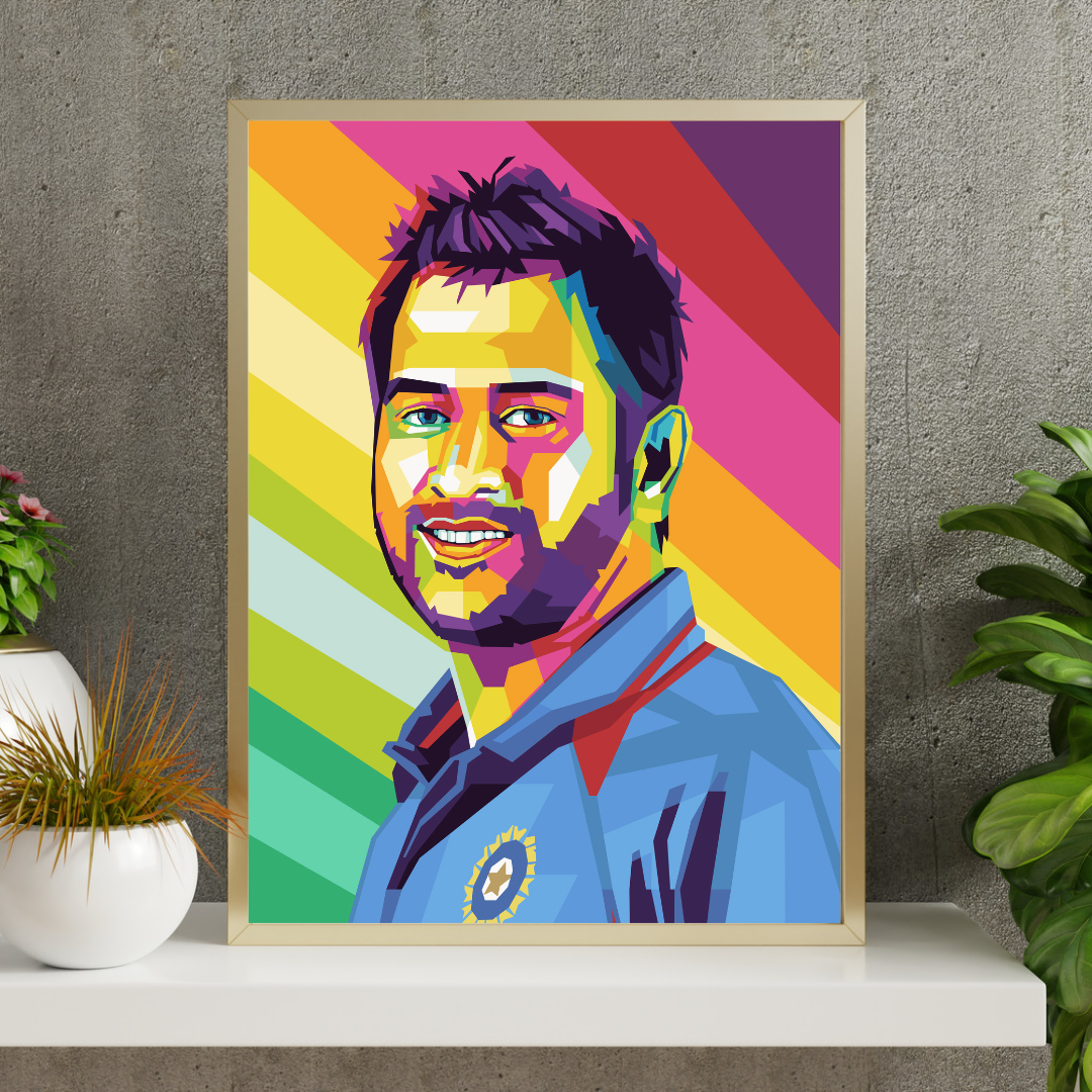 M S Dhoni Pop Art