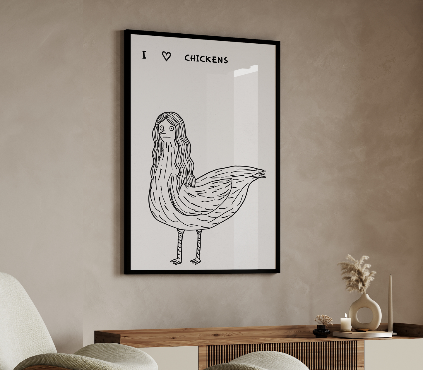 I Love Chickens – Quirky Chicken Lady Art Poster