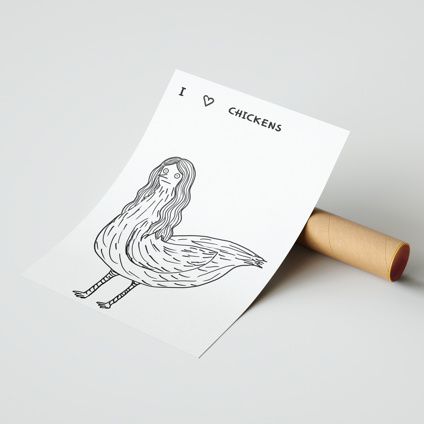 I Love Chickens – Quirky Chicken Lady Art Poster