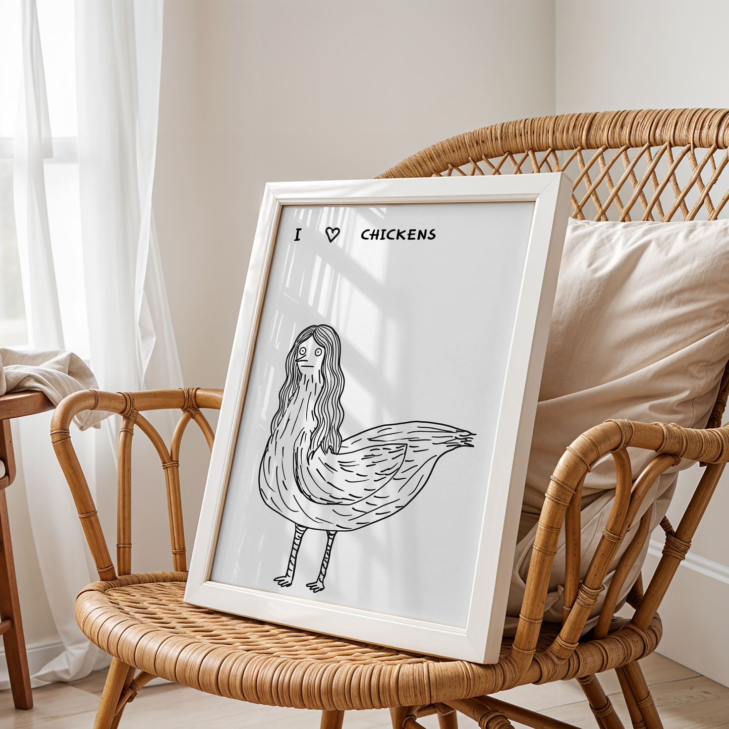 I Love Chickens – Quirky Chicken Lady Art Poster