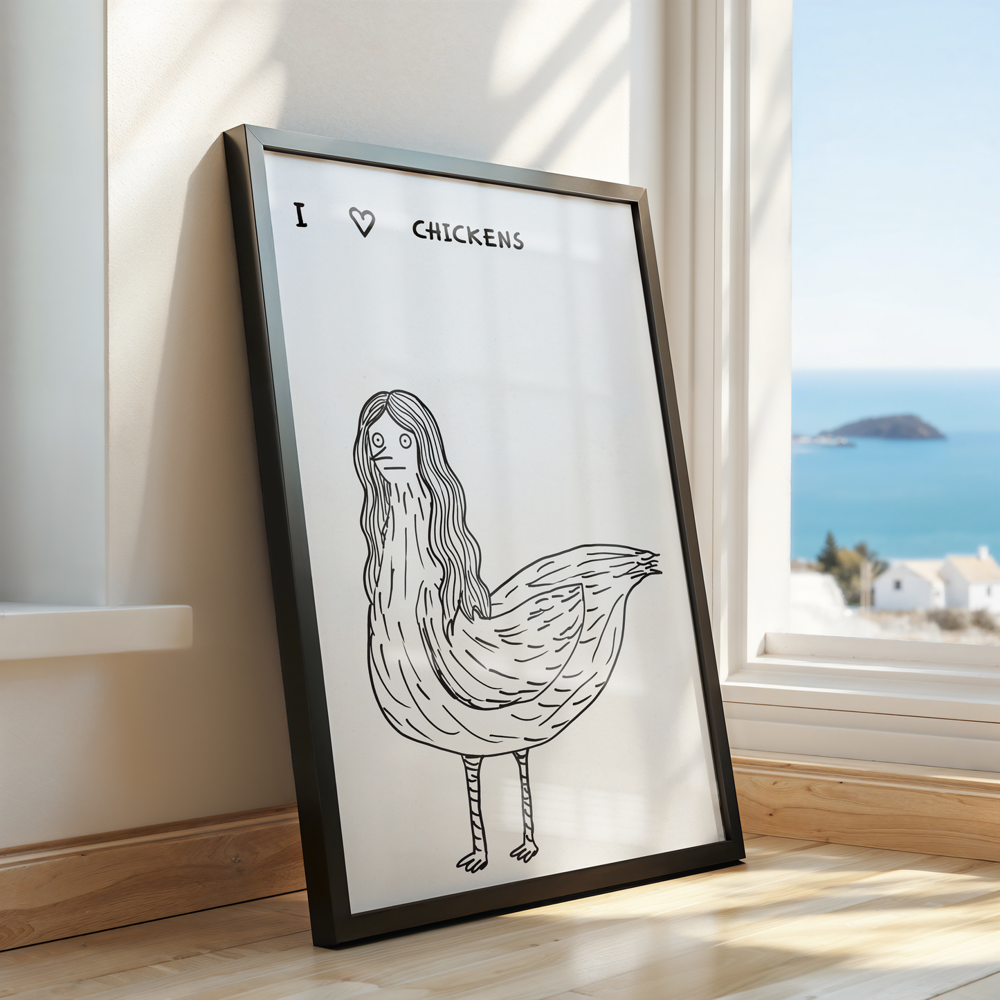 I Love Chickens – Quirky Chicken Lady Art Poster