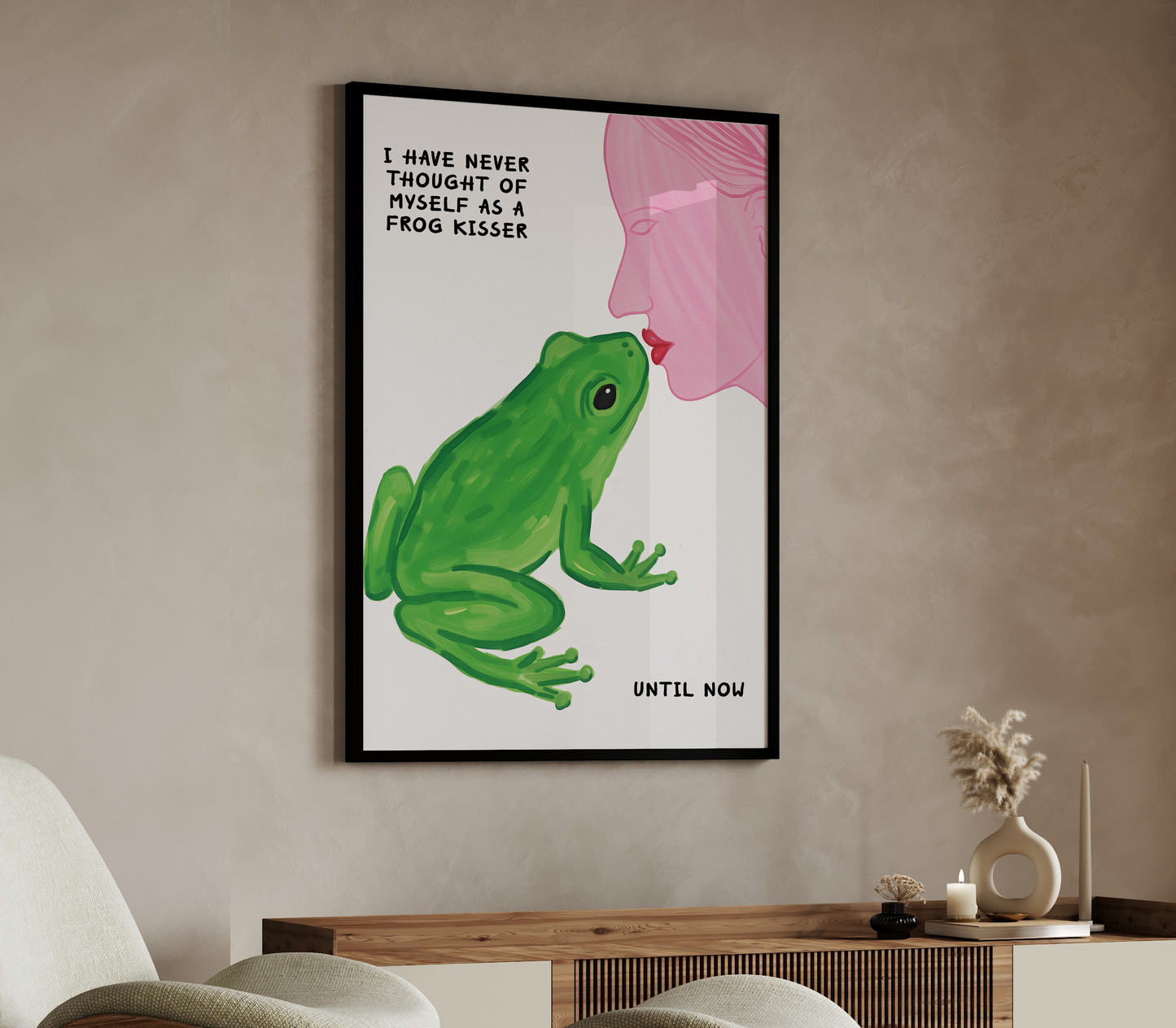 Frog Kisser – Whimsical Romance Pop Art Poster