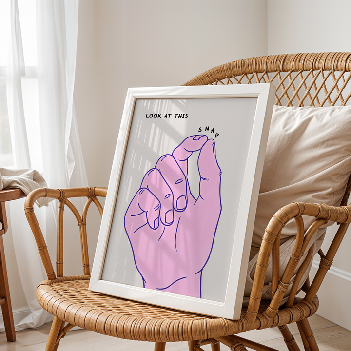 Look at This Snap – Minimalist Pop Art Hand Poster – FEMTOARTS