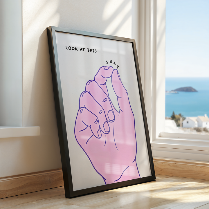 Look at This Snap – Minimalist Pop Art Hand Poster – FEMTOARTS