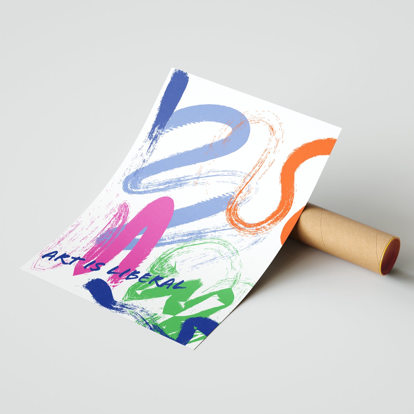 Art Is Liberal – Abstract Brushstroke Wall Poster