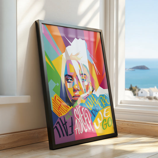 Billie Eilish Pop Art Portrait – Bold Album-Inspired Wall Décor