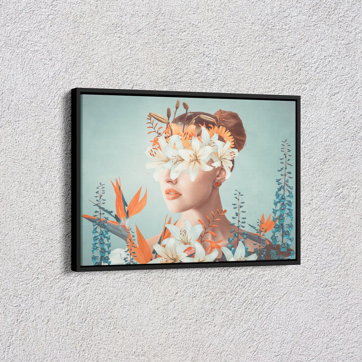 "She Blooms in Silence" – Surreal Floral Portrait Art