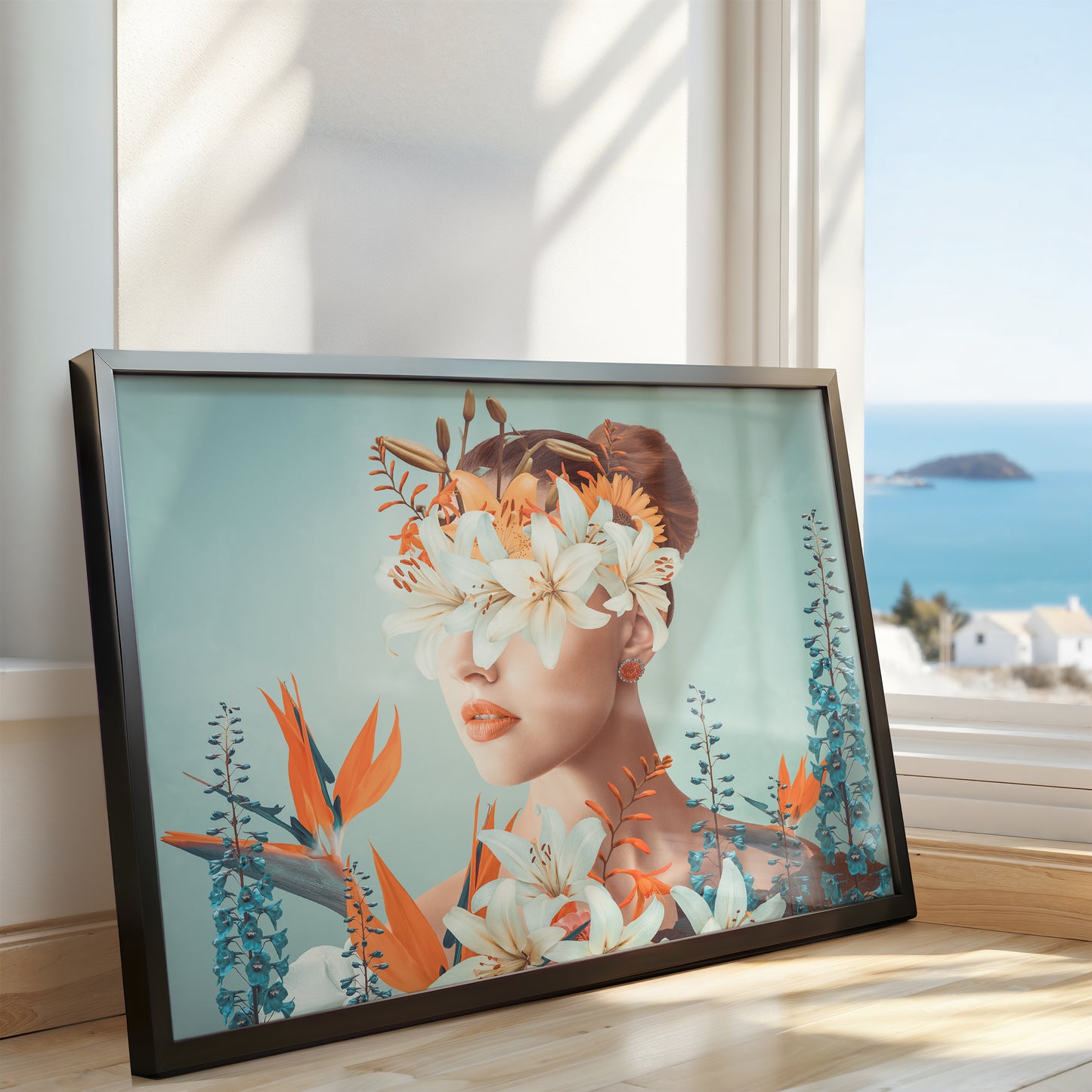 "She Blooms in Silence" – Surreal Floral Portrait Art