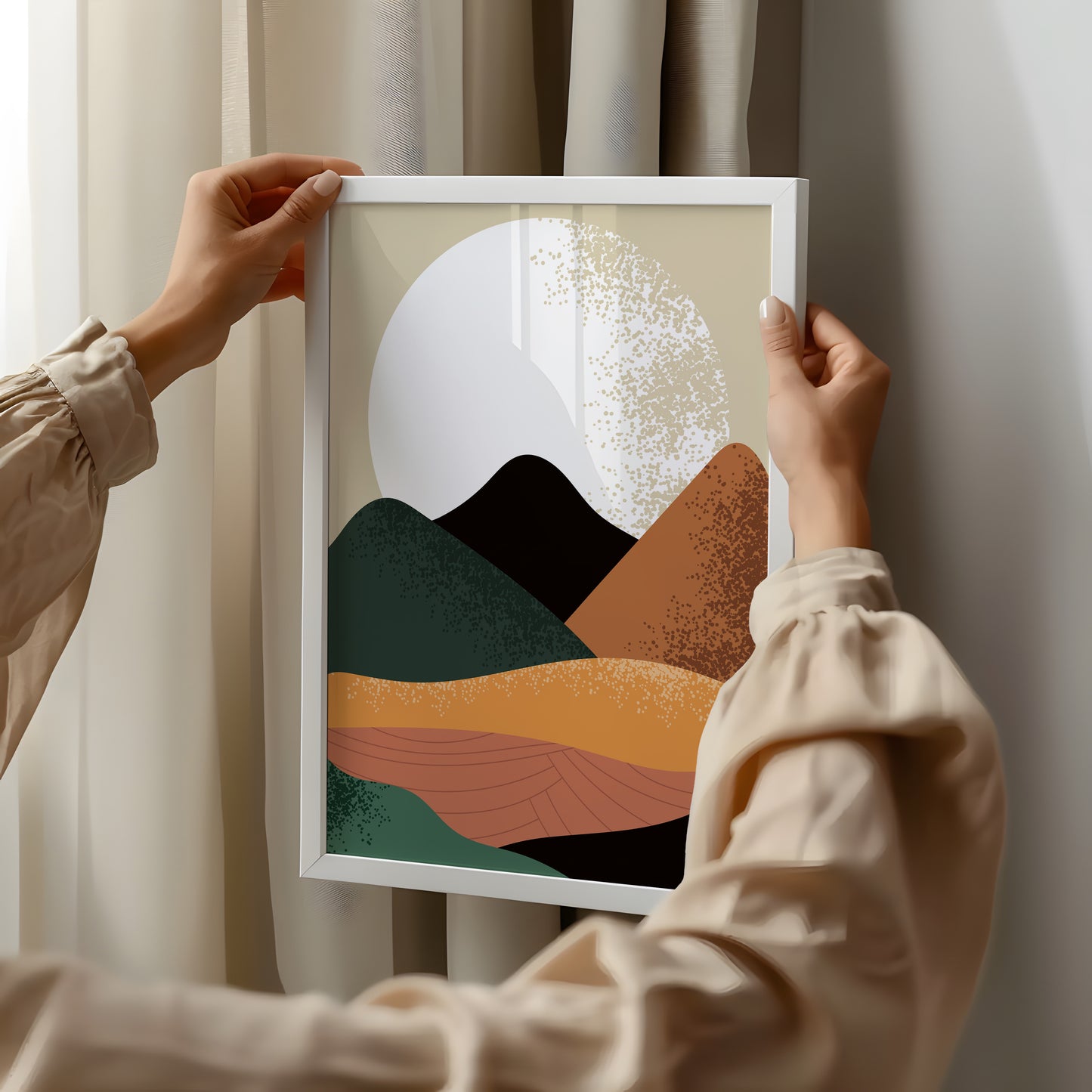 Boho Horizon – Modern Minimalist Landscape Print