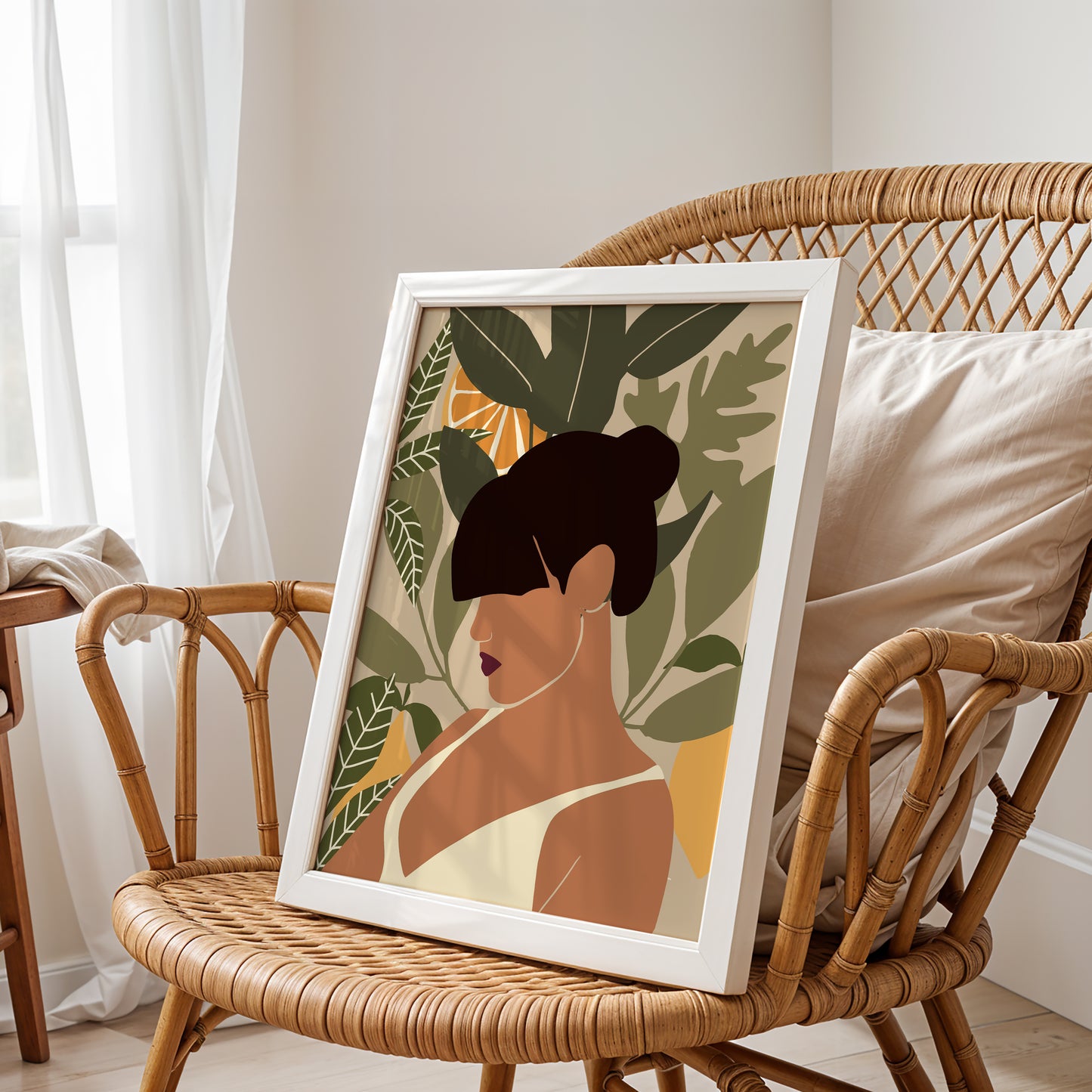 Botanical Glam – Modern Minimalist Woman Portrait