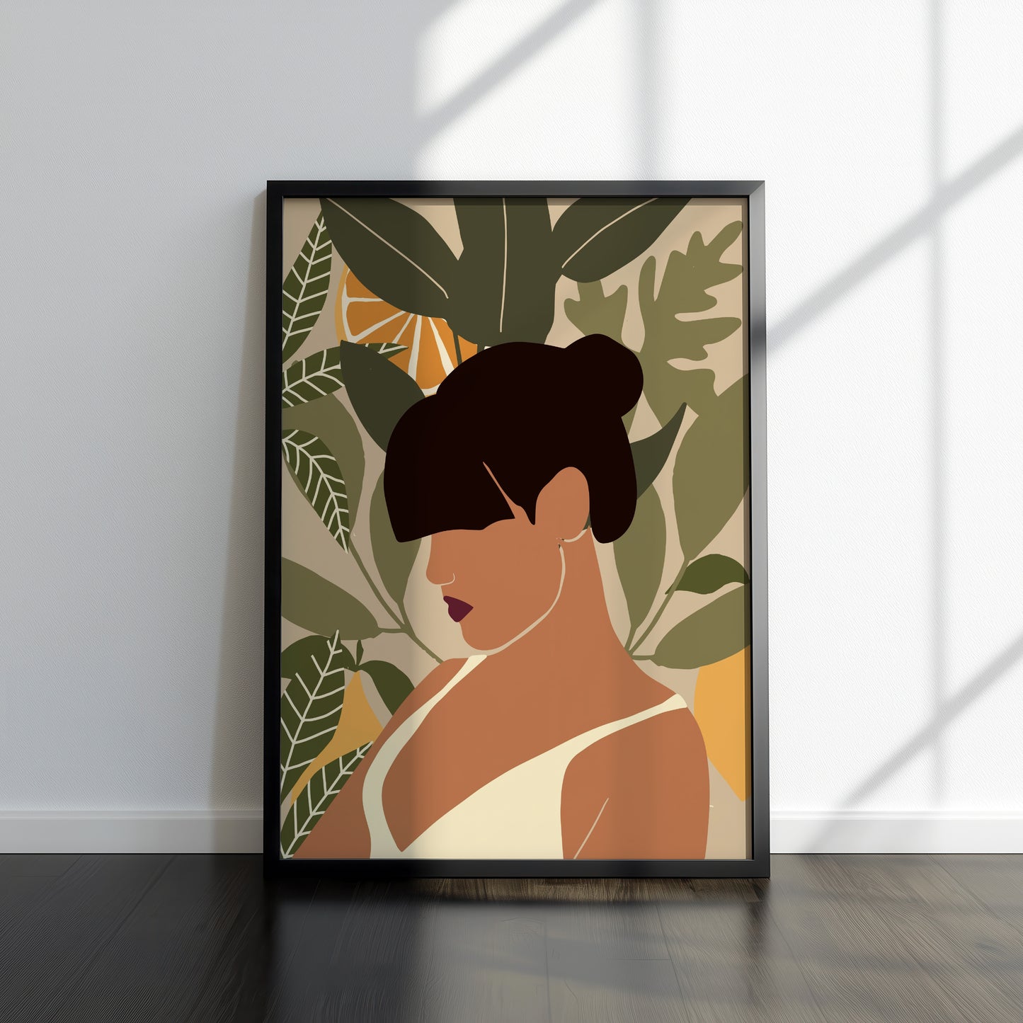 Botanical Glam – Modern Minimalist Woman Portrait