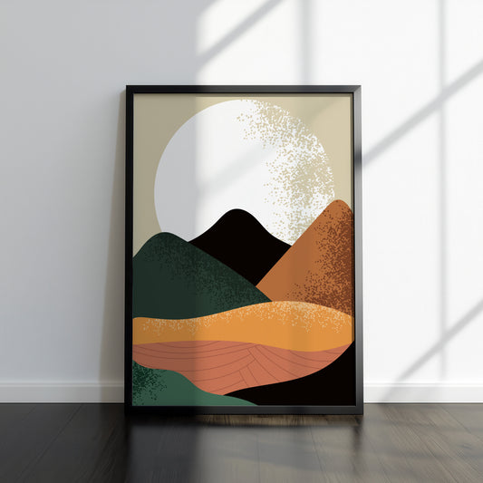 Boho Horizon – Modern Minimalist Landscape Print