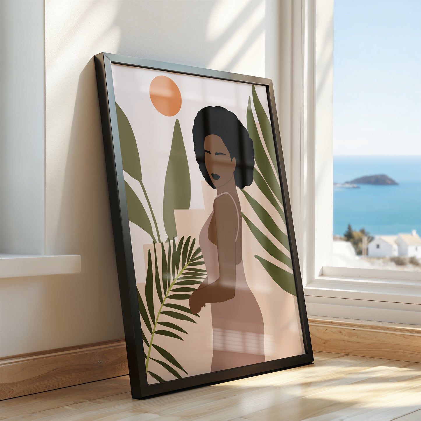 Sunlit Serenity – Modern Boho Botanical Poster