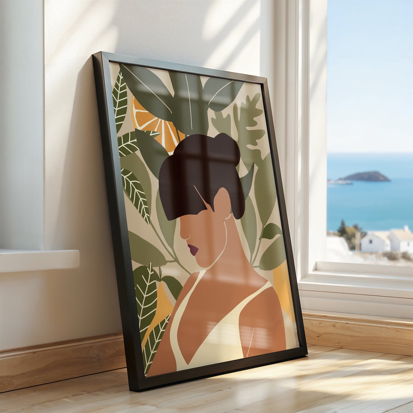 Botanical Glam – Modern Minimalist Woman Portrait